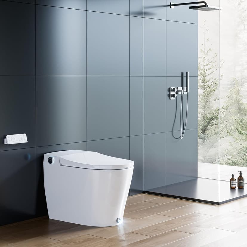 HOROW Luxury Smart Toilet, Upgraded Bidet Toilet with Pump for Low Water Pressure, Auto Open/close Lid, Instant Warm Water Bidet, Heated Seat, Automatic Flush, Elongated Toilet with Tank