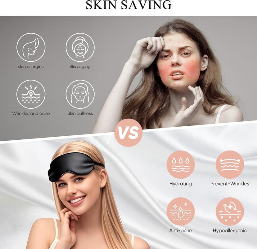 100% Mulberry Silk Pillowcase 22 Momme (SGS Certified) with Free Silk Eye Mask - Luxury Gift-Ready Folded Packaging, Cooling Pillow Cover for Hair & Skin Care (White, Standard (1 Pack))