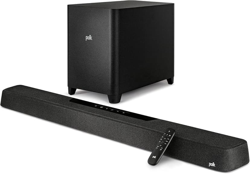 Polk Audio MagniFi Max AX 5.1.2 Channel Sound Bar with 10" Wireless Subwoofer, Dolby Atmos and DTS:X Certified, Polk's Patented VoiceAdjust & SDA Technologies, Easy Setup, Black