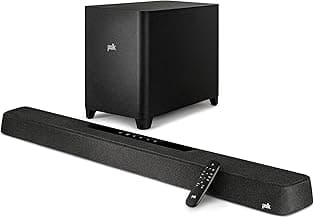 Polk Audio MagniFi Max AX 5.1.2 Channel Sound Bar with 10" Wireless Subwoofer, Dolby Atmos and DTS:X Certified, Polk's Patented VoiceAdjust & SDA Technologies, Easy Setup, Black