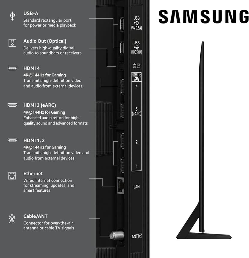 SAMSUNG 75-Inch Class Neo QLED QN70F 4K Mini LED Smart TV (2025 Model) NQ4 AI Gen2 Processor, Quantum Matrix Technology Slim, Motion Xcelerator 144Hz, Samsung Vision AI, Alexa Built-in