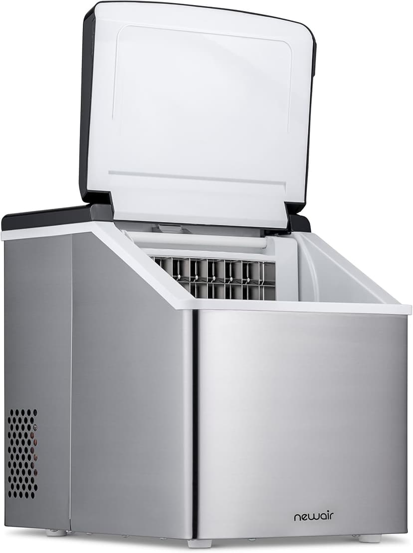 Newair Silver Countertop Ice Maker Machine, Compact Automatic Ice Maker, Cubes Ready in Under 15 Minutes, Portable Ice Cube Maker, Perfect for Home/Kitchen/Office/Bar