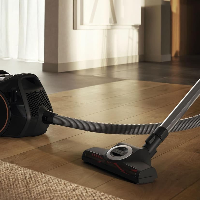 Miele Boost CX1 Cat & Dog - Bagless canister vacuum cleaner, lightweight, compact and corded with vortex technology, TurboBrush and HEPA AirClean filter, in Black/Rose