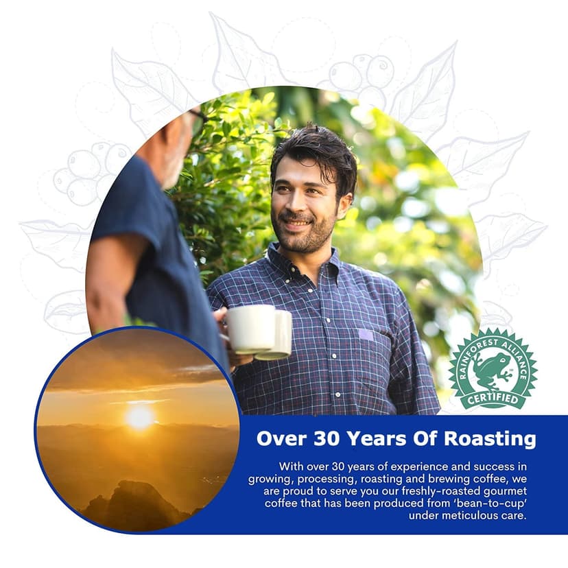 Cafe Blue 100% Authentic Jamaica Blue Mountain Medium Roast Whole Bean Premium Arabica Coffee, 16 Ounces (1 Pound, 454 Grams)