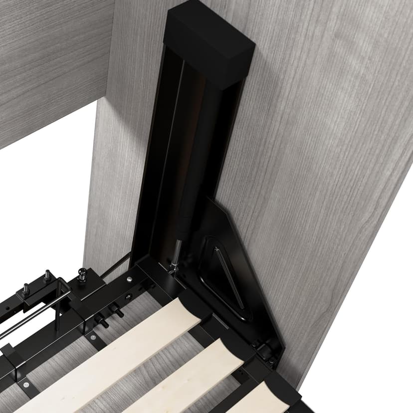 Bestar Claremont Full Murphy Bed with Closet Organizer (79W) in Platinum Gray, Sleeping Arrangement for Multipurpose Room