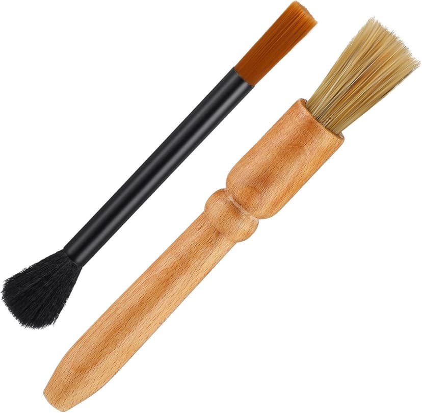 2 Pack Coffee Grinder Brush, Coffee Grinder Cleaning Brush Wooden Espresso Brushes Espresso Machine Cleaning Brushes Tool for Home Kitchen