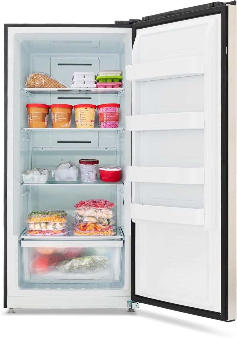 Newair 13.8 cu. ft. Upright Freezer, Fridge Freezer Convertible, Garage Ready Refrigerator, Frost Free Freezer with Door Alarm, Stand up Deep Freezer, Garage Freezer with LED Light