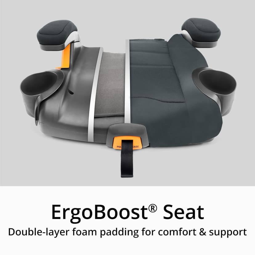 Chicco KidFit ClearTex Plus 2-in-1 Belt-Positioning Booster Car Seat, Backless and High Back Booster Seat, for Children Aged 4 Years and up and 40-100 lbs. | Drift/Grey