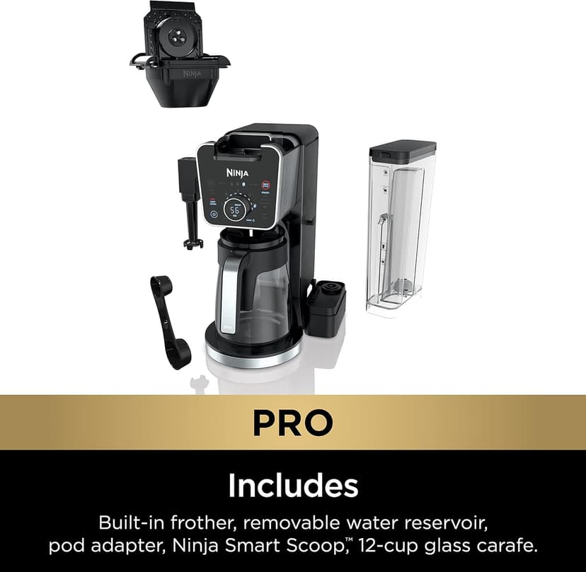 Ninja Drip Coffee Maker With K Cup Combo, DualBrew Pro Specialty Coffee System, Coffee Machine Compatible with K-Cup Pods, 12 Cup Single Serve Coffee Makers with Paper Filter, CFP301