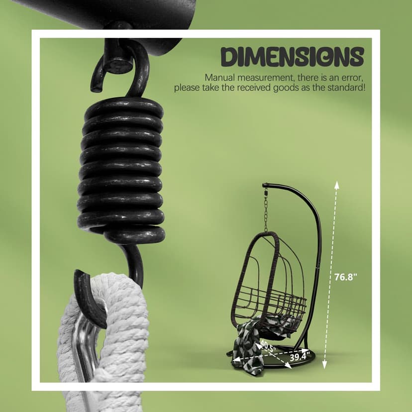 Hammock Stand Only Max 300lbs Hammock Chair Stand Only Heavy Duty Hanging Chair Stand 360 Degree Rotation Egg Chair Stand C Stand Frame for Egg Chair Indoor Outdoor Porch Swing