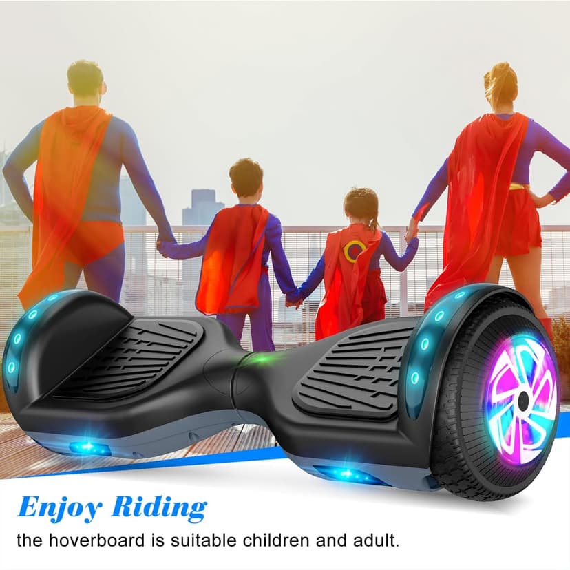 FLYING-ANT Self Balance Scooter 6.5" with Speaker and LED Lights Red