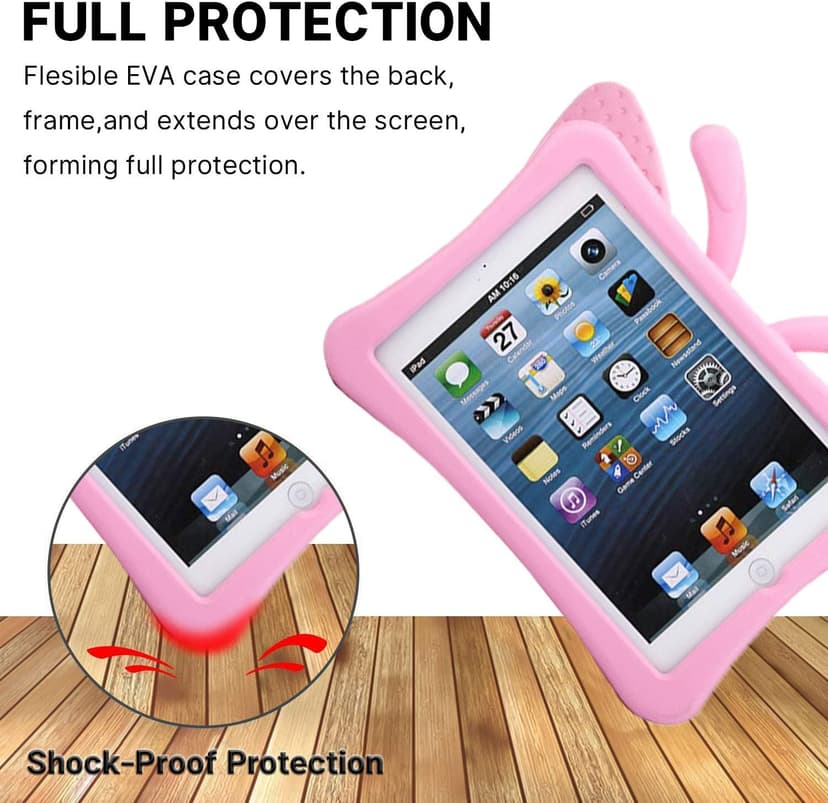 iPad 7 8 10.2 9 3D Cute Butterfly Case for Kids Light Weight EVA Stand Shockproof Rugged Heavy Duty Kids Friendly iPad Cover for Girls iPad 10.2 iPad 7th 8th 9th (Pink)