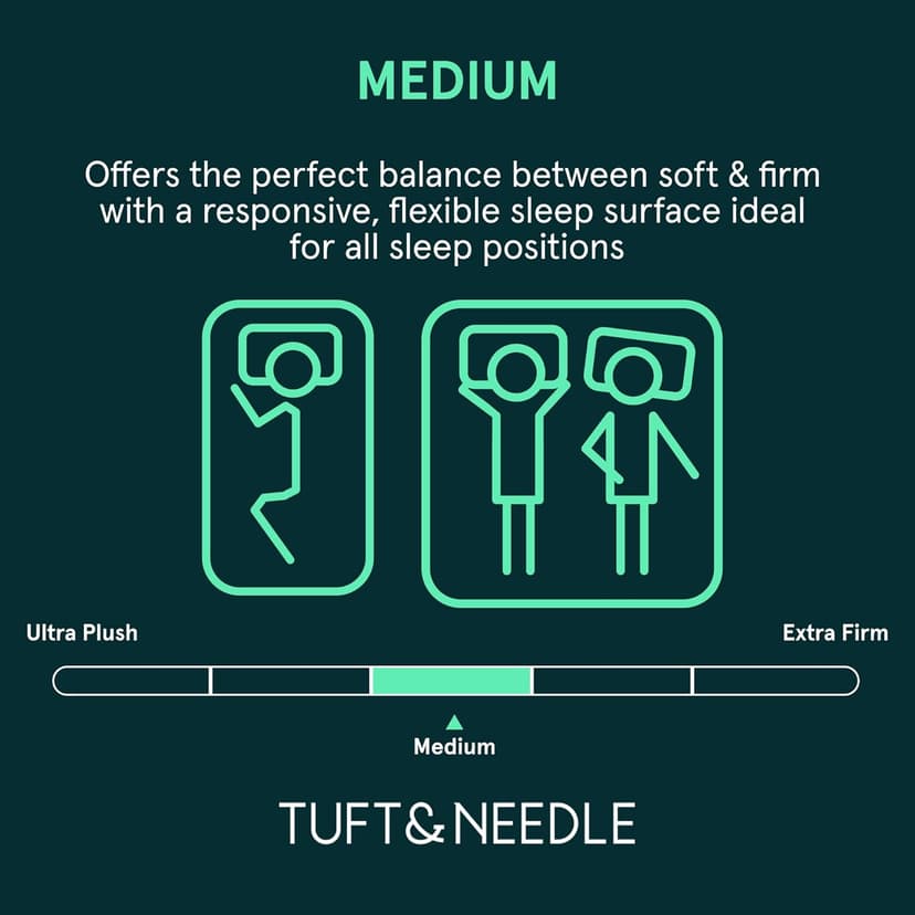 Tuft & Needle Original Hybrid Medium King Mattress, Adaptive Foam, Individually-Wrapped Coils, Cooling Pressure Relief, 100 Night Trial, Fiberglass-Free, CertiPUR-US, 10-Year Limited Warranty