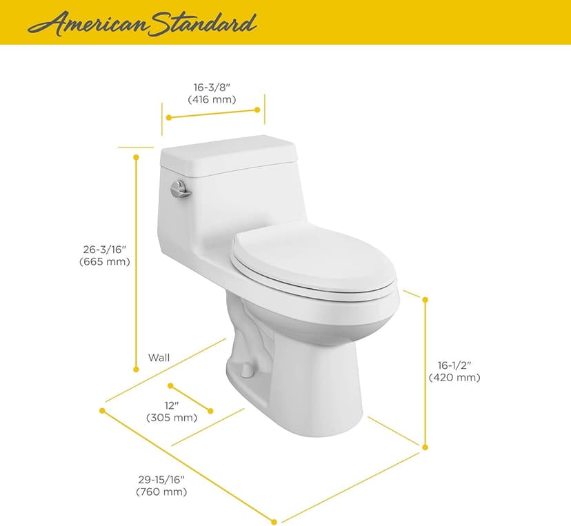 American Standard 2961A104SC.020 Colony One-Piece Toilet, White