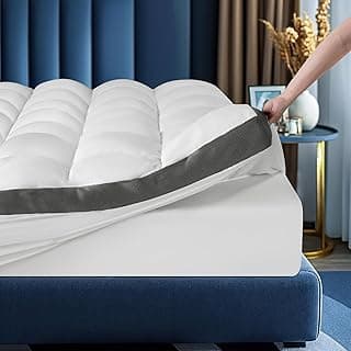 Baauye Memory Foam Mattress Topper King Size with Breathable 3D Air Mesh Sides, 1300GSM Extra Thick Plush Mattress Pad with 6"-18" Deep Pocket-(78"x80")