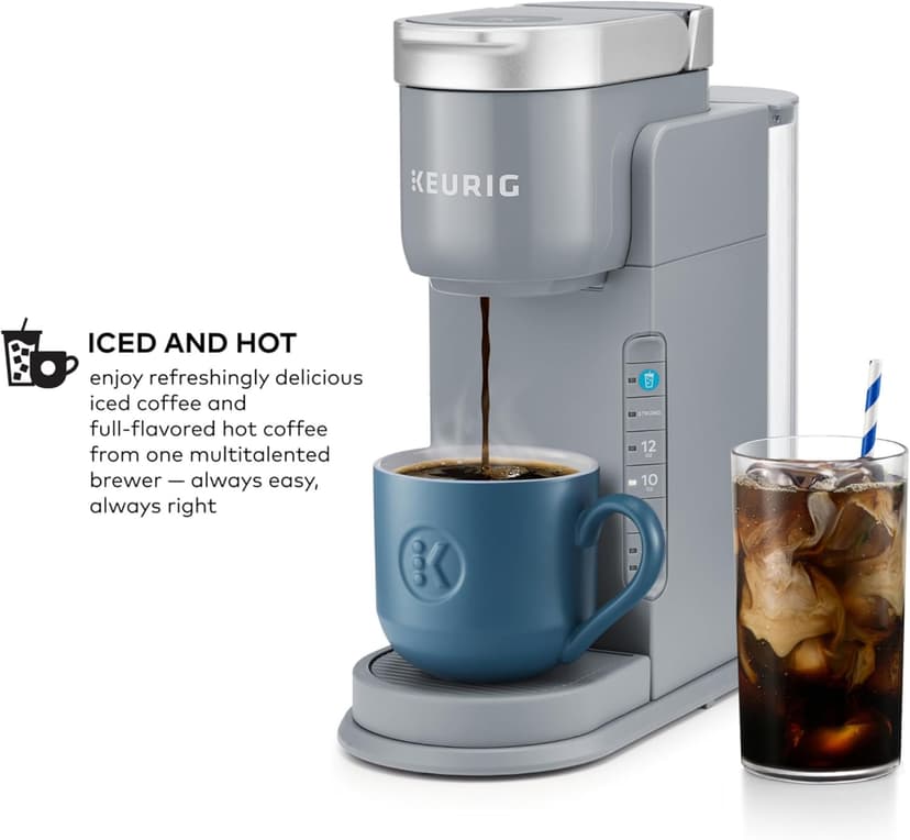 Keurig K-Iced Coffee Maker, Single Serve K-Cup Pod Iced Coffee Maker, With Hot and Cold Coffee Capabilities, Brews Any K-Cup Pod, Gray