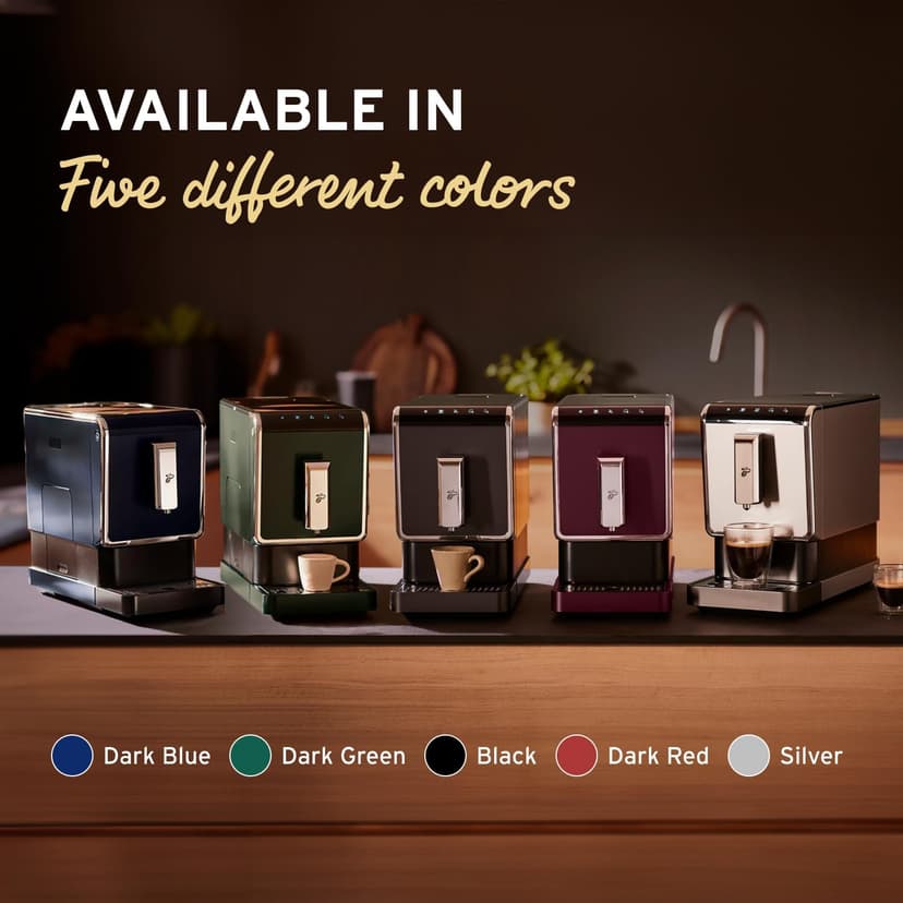Tchibo Automatic Espresso & Coffee Machine Bundle with Built-in Grinder, Comes With 3 x 12 oz. Bags of Whole Bean Coffee, Red