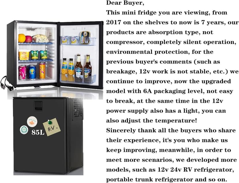 SMETA 12 Volt Refrigerator 12v 1.2 cuft RV Mini Fridge with Lock Truck Refrigerator DC 12V|110V Compact Small Fridge for Freightliner Cascadia Wheeler Trucker Drivers, Camper, Boat, Marine