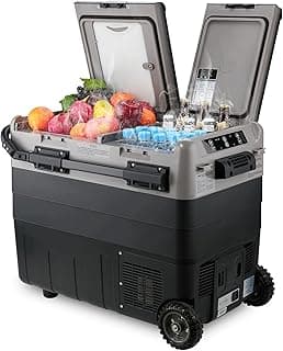 Kohree 12V Car Refrigerator, 53 Quart (50L) Portable Refrigerator, Dual Zone -4℉-68℉ Car Fridge Portable Freezer 12/24V DC and 100-240V AC for RV, Camping,Travel