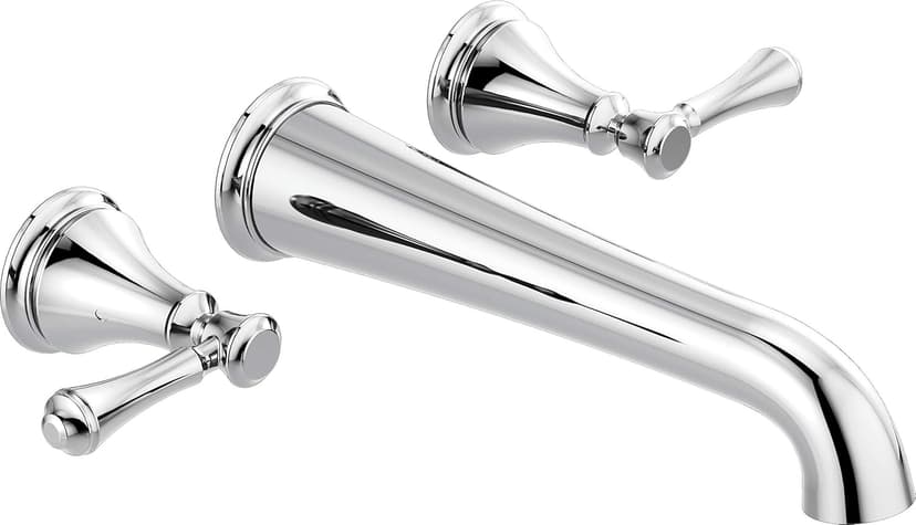 DELTA Faucet Traditional Wall-Mounted Tub Filler - T5797-WL - Classic Bathtub Faucet & Handles - Bathroom Fixtures - Chrome (Valve Sold Separately)