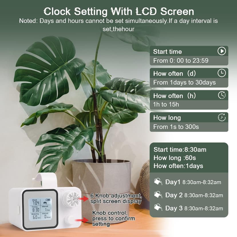[2025 Upgraded] Automatic Watering System for 15 Potted Plants, Plant Watering Devices, Drip Irrigation System, Automatic Plant Waterer Indoor with Digital Programmable Water Timer