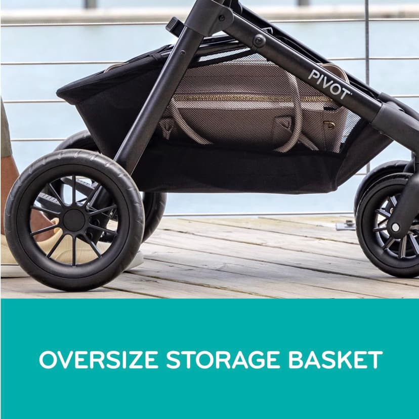 Evenflo Pivot Modular Travel System with LiteMax Infant Car Seat with Anti-Rebound Bar (Desert Tan)