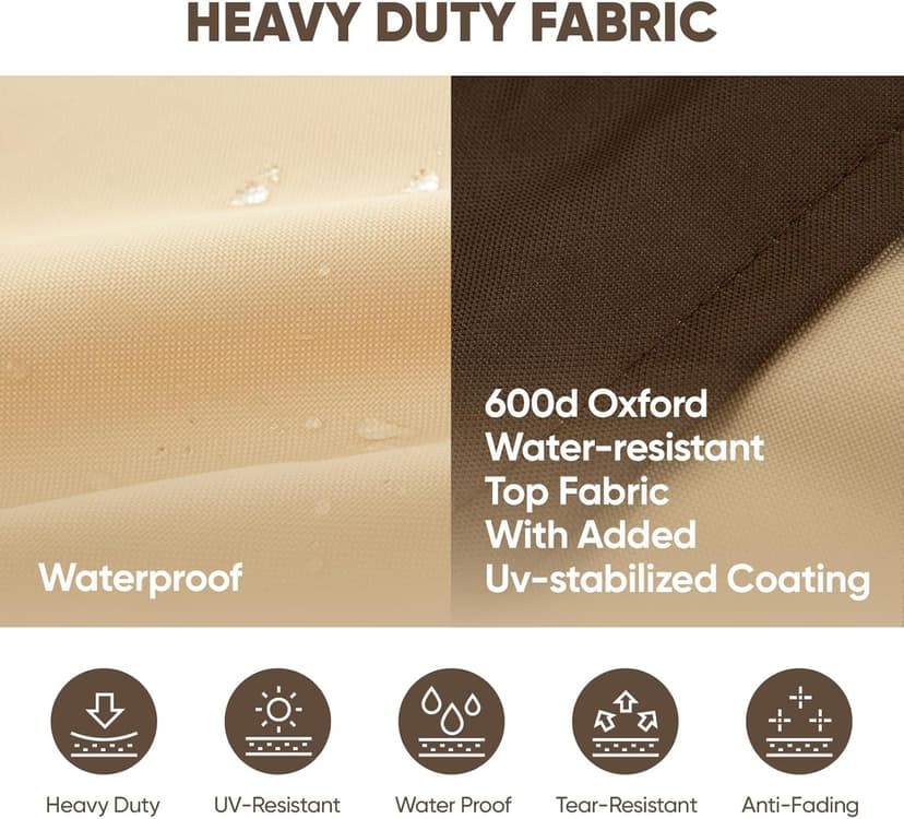 loriano Patio Furniture Cover Set, 4 Piece Outdoor Furniture Cover Waterproof, 600D Heavy Duty Lawn Patio Set Covers