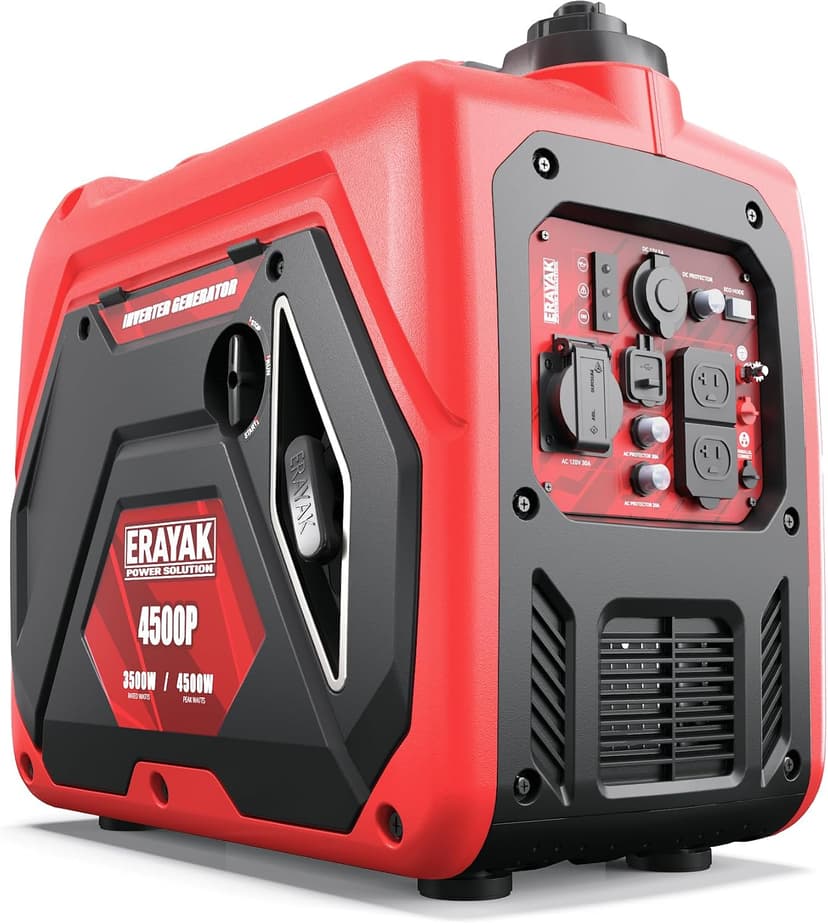 ERAYAK 4500W Portable Inverter Generator for Home Use, Super Quiet Small Generator for Camping Outdoor Emergency Power Backup, Gas Powered Engine, ECO Mode, EPA Compliant
