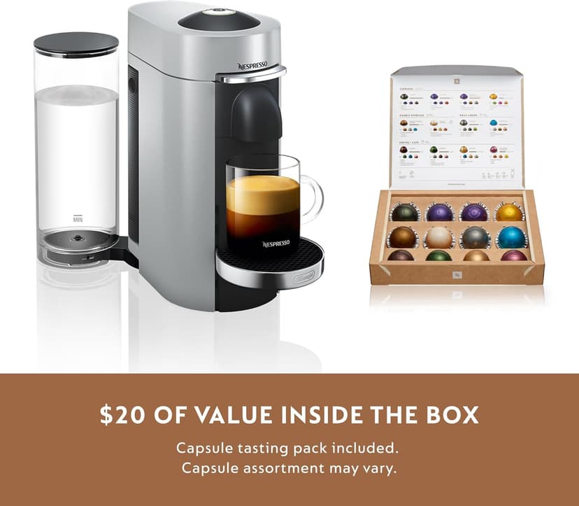 Nespresso Vertuo Plus Coffee and Espresso Maker by De'Longhi, Titan
