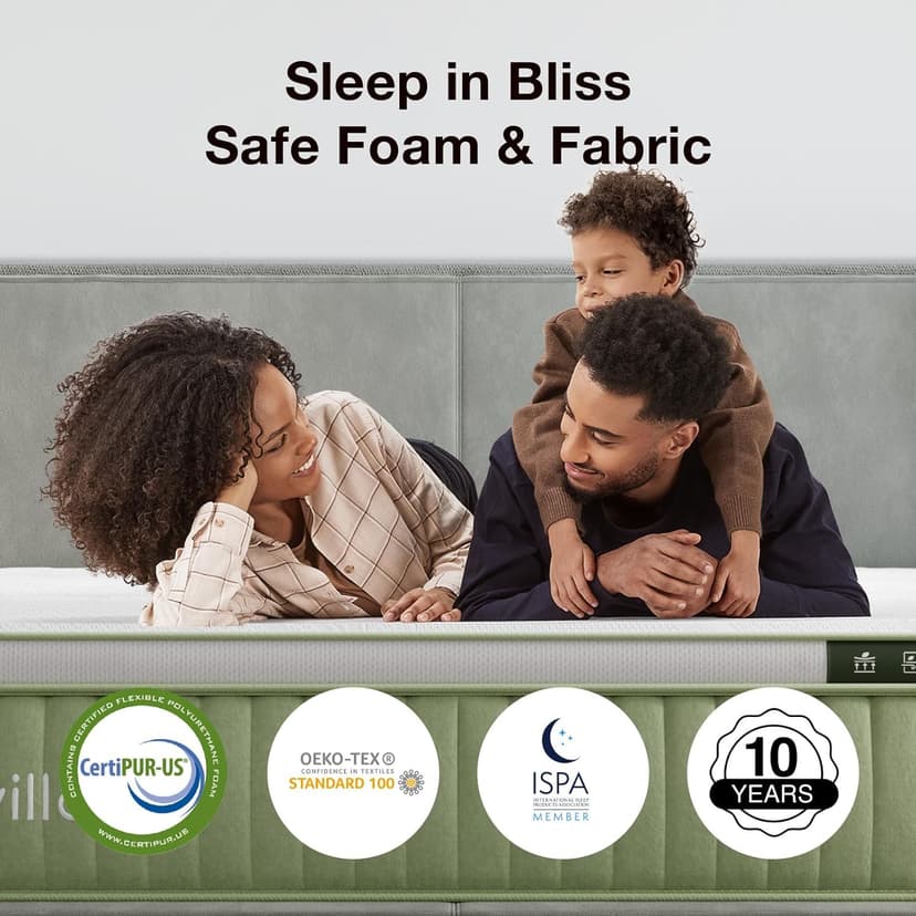Novilla Hybrid King Mattress, 12 Inch King Size Hybrid Mattress in a Box with Individually Wrapped Coils & Euro Top for Pressure Relief & Motion Isolation & Cool Night Sleep, CertiPUR-US Certified