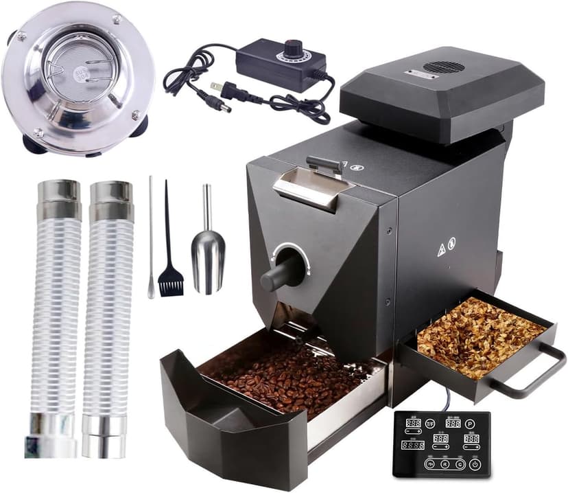 Electric Home Coffee Roaster Roasting Machine Nuts Barista Home 500g Electric Coffee Bean Roaster Machine Grain Dry 110V for home use with smoke filter and chaff collector