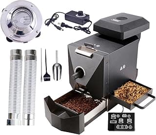 Electric Home Coffee Roaster Roasting Machine Nuts Barista Home 500g Electric Coffee Bean Roaster Machine Grain Dry 110V for home use with smoke filter and chaff collector