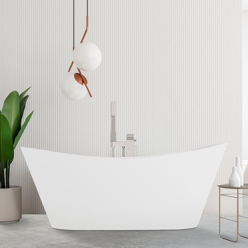 71" Acrylic Freestanding Bathtub Contemporary Soaking White Tub