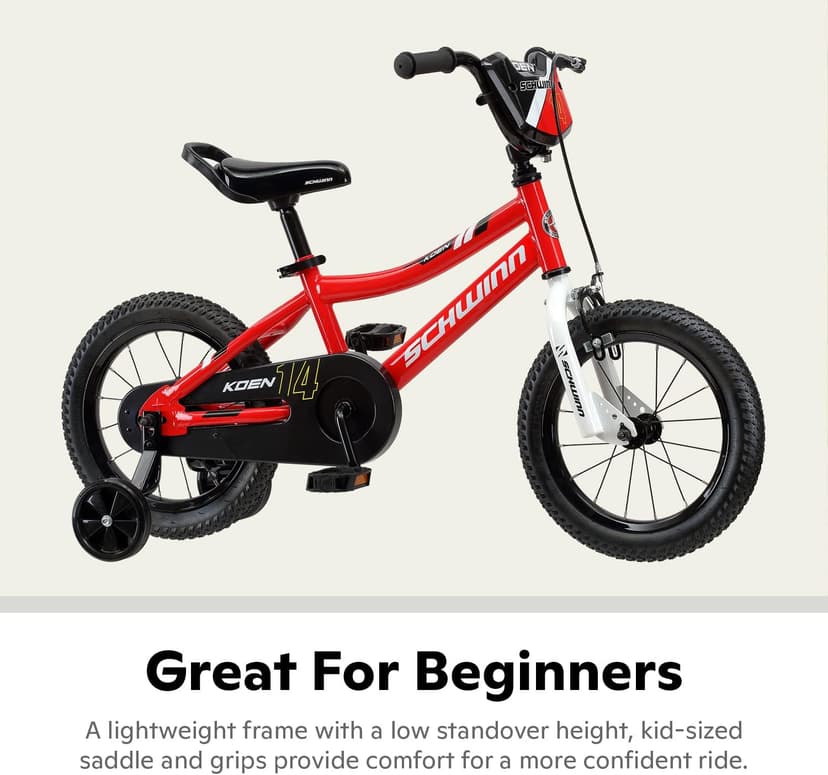 Schwinn Elm and Koen Bike or Balance Bike, 12-20 Inch Bike for Kids Ages 2-13, Black, Blue, Red, Teal, Pink or Purple, SmartStart Ergonomic Design, Adjustable Seat Grows with Child, Training Bicycle