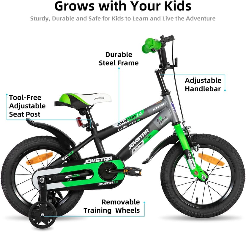 JOYSTAR New Berry Kids Bike for Boys and Girls Ages 3-12 Years Old, 12 14 16 Inch Kids Bicycles with Training Wheels, 20 Inch Bike with Kickstand, Multiple Colors