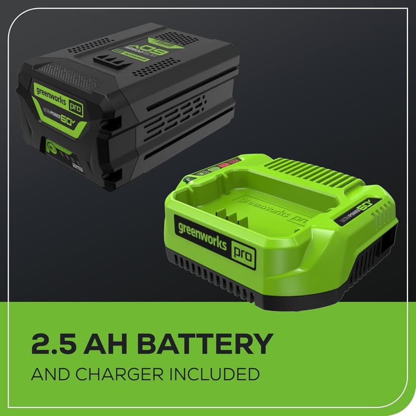 Greenworks 60V (610 CFM / 130 MPH) Cordless Leaf Blower, High Power, Lightweight & Quiet Operation for Wet Leaves, Driveways and Dense Gravel, Includes 2.5Ah Battery & 5A Rapid Charger