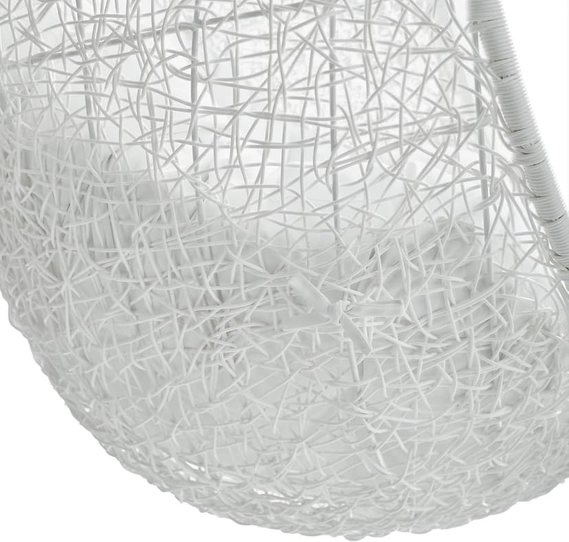 Modway Hide Wicker Rattan Outdoor Patio Porch Lounge Egg Swing Chair Set with Stand in White