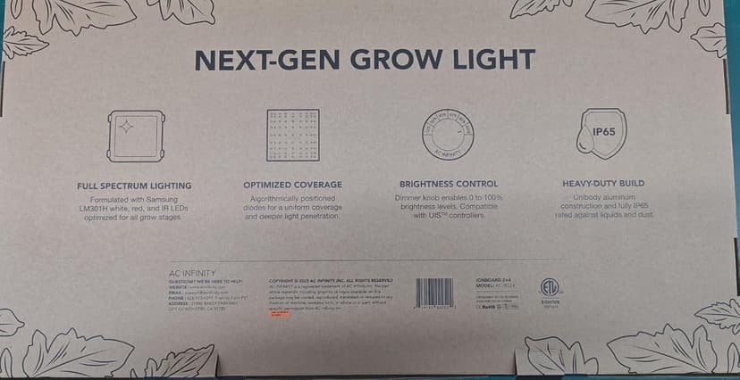 AC Infinity IONBOARD S24, LED Grow Light Board with Samsung LM301H Diodes, Deeper Penetration Full Spectrum Lighting, for Veg Bloom Indoor Plants in Grow Tents Greenhouses (2x4)