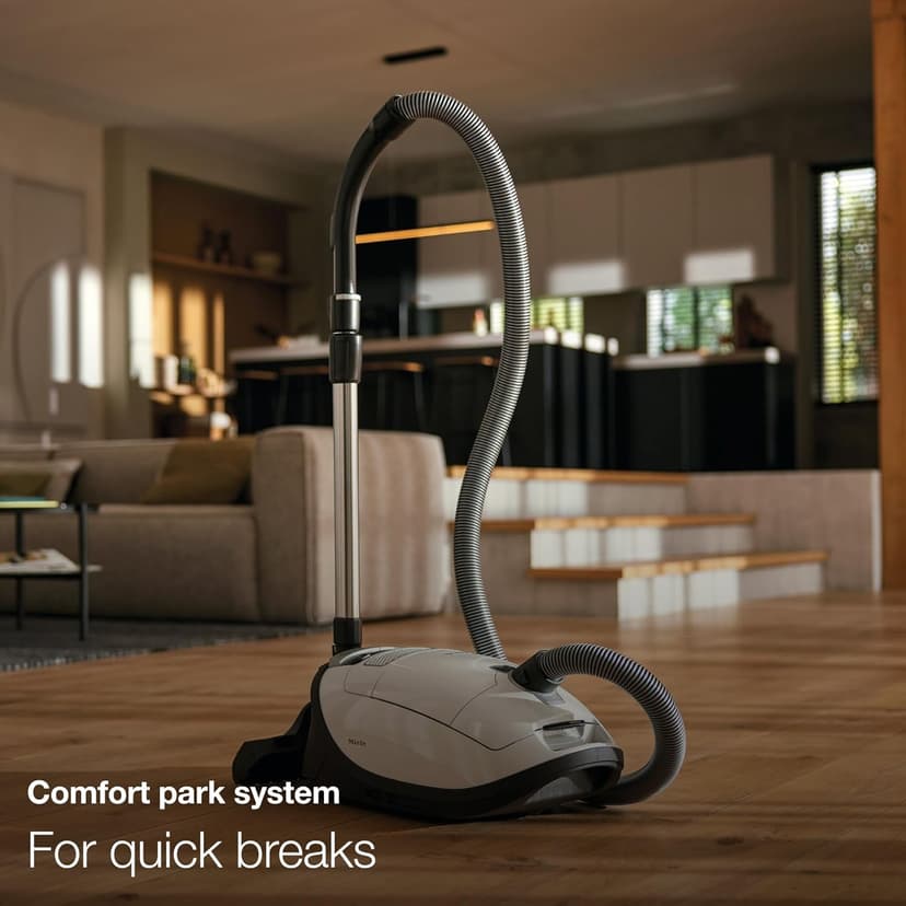 Miele Complete C3 Marin Bagged Canister Vacuum Cleaner with Electrobrush Floorhead, Suitable for Carpets and Hard Floors, in Marine Blue