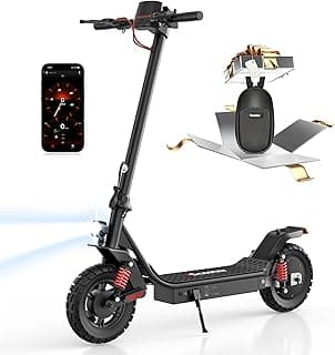 iScooter Electric Scooter Adults, 50/37 Miles Long Range,28 MPH Max Speed, 800W Motor E Scooter Foldable with 10" Pneumatic Tires, Turn Signals, Dual Suspension & Double Brakes, Smart App