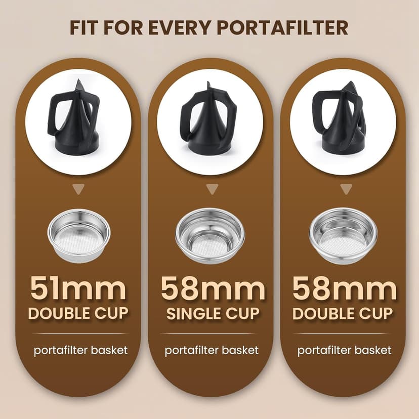 Huanyu Flat Burr Coffee Grinder with 19 Grinding Settings Large Capacity 35oz Black and Huanyu Electric Espresso Portafilter Cleaner with Dual Brush Heads and Three Scrapers Bundle