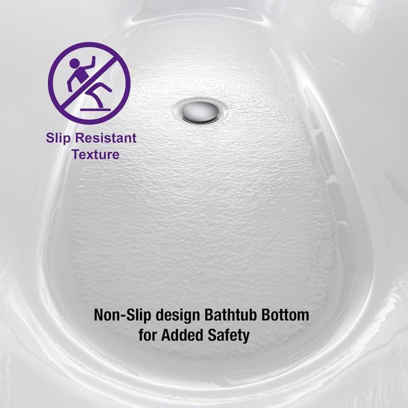 WOODBRIDGE 71"Freestanding White Acylic Soaking Bathtub with Chrome Drain and Overflow,B0017 C