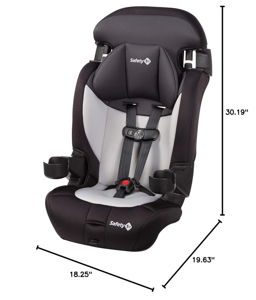 Safety 1st Grand 2-in-1 Booster Car Seat, Converts from High Back to Belt-Positioning Booster, High Back Seat for Kids 40-65, and Belt-Positioning 40-100 Pounds, Black Sparrow