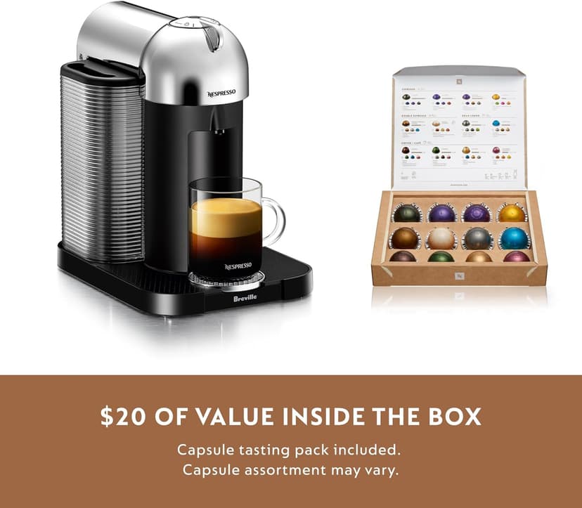 Nespresso Vertuo Coffee and Espresso Maker by Breville, Chrome