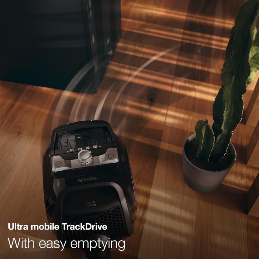 Miele Boost CX1 Cat & Dog - Bagless canister vacuum cleaner, lightweight, compact and corded with vortex technology, TurboBrush and HEPA AirClean filter, in Black/Rose