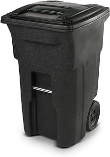 Toter 25564-R1209 Residential Heavy Duty Two Wheeled Trash Can, Blackstone, 64 Gallon
