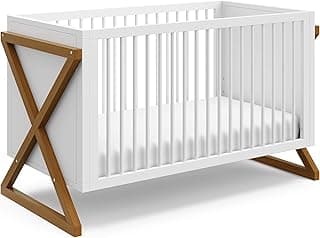 Storkcraft Equinox 3-in-1 Convertible Crib (Vintage Driftwood) Easily Converts to Toddler Bed & Daybed, 3-Position Adjustable Mattress Support Base, Modern Two-Tone Design for Contemporary Nursery