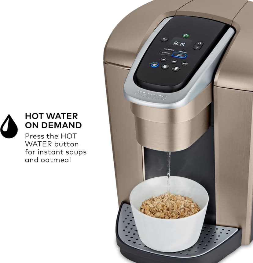 Keurig K-Elite Single Serve K-Cup Pod Coffee Maker, with Strength and Temperature Control, Iced Coffee Capability, 8 to 12oz Brew Size, Programmable, Brushed Gold
