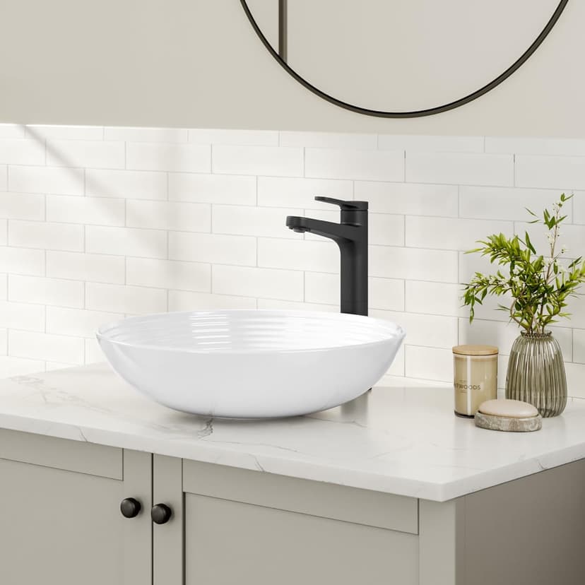 KRAUS Indy Bathroom Faucet for Vessel Sink in Matte Black, KVF-1410MB