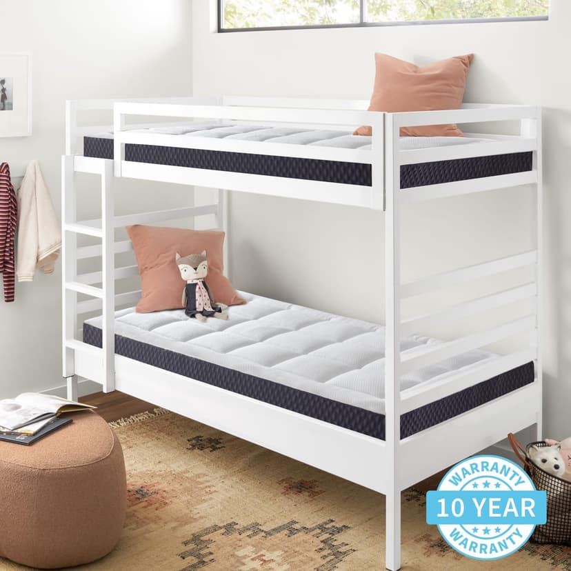 5 Inch Twin Mattress for Kids Adults Single Bed, Breathable Gel-Memory Foam Plus Pillowtop Mattress in a Box for Pressure Relief, CertiPUR-US Certified, Fiberglass-Free